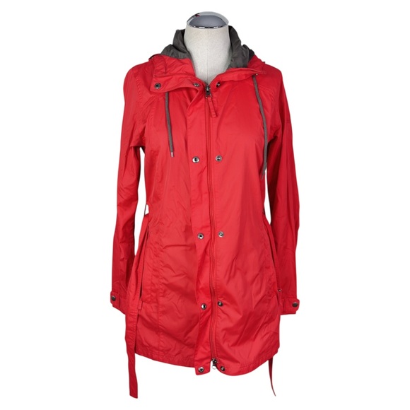 Columbia Pardon My Trench Rain Jacket sz S * Rain Shell Lightweight Belted Hood - Picture 6 of 9